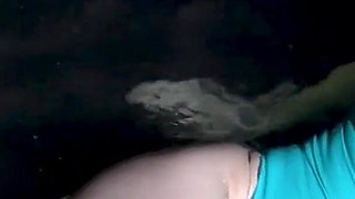 Night Swim in Latex Swimsuit & Full Face Mask
