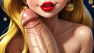 154. Funny Blonde Play with Enormous Cock (ai Animation)