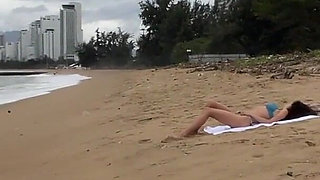 Babe Can I Cum on Your Tits? - Cock Flashing on the Beach