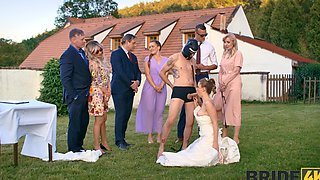 A hot bride is getting fucked by her husband in public