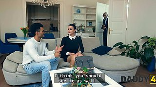 Wednesday Addams cosplayer gets fucked by stepdad's huge black boner