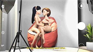 Helen &amp; Violet Photoshoot Threesome (Animation With Sound)