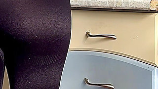 The Stepson Fucked His Pregnant Stepmother in the Kitchen While His Father Was Away