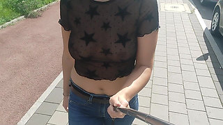 Public Nudity Flashing Tits in the Street
