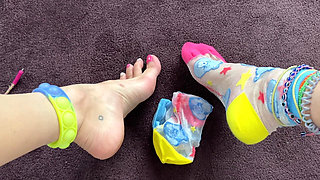 POV Sniffing My Mesh Silky Socks Right off My Feet