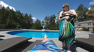 Vacation Handjob by the Pool