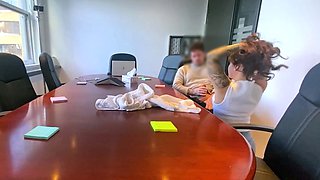 Caught getting a blowjob by the office slut secretary