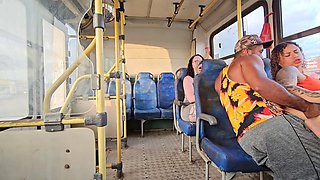 Eliane Furacaox and Lorrany Exotica Bare All Riding Marcio Baiano in Crowded Brazilian Bus Backse