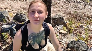 Innocent Girl In Mountains Suck Strangers Cock He Lick And Fuck Her Pussy Then Cum On Her Tits