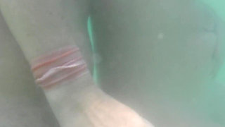 We Got Caught! My Teacher Handjobs My Cock Underwater on Nude Beach
