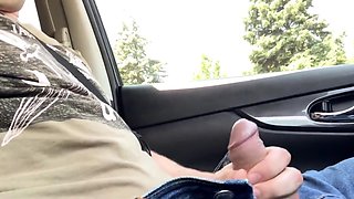 Stranger with Big Tits Sucks Dick and Fucks in Car for Cash
