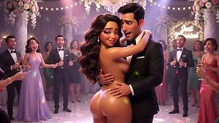 Cuckold Husband Watches Wedding Guests Touch Bride on All Fours – AI Hentai 3D Cartoon
