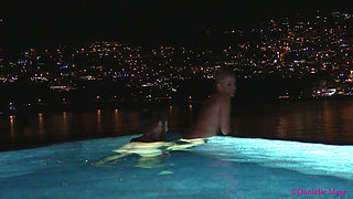 Couple Go for Late Skinny Dip Fondle