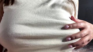 Big boobed Memphis masturbates in a bodystocking