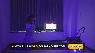 Hs021-an Asian Girl in School Uniform Was Disciplined