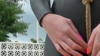 Wetsuit Bondage Mermaid Slippery Pool Kink with Fins, Rope & Deep Diving