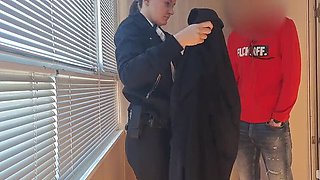 Rough Airport Security Officer Gets Hardcore Fucking and Blowjob from Big Cock