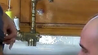 Sexy skinny milf Carla visits neighbors and gets fucked in the kitchen
