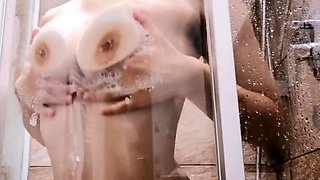Arab Brunette's Sexy Shower Solo in German Hotel
