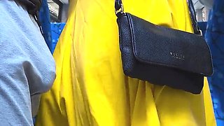 Stranger Gropes Teen's Butt on Bus and Cums Hard in Her Hand - Public Sex with Big Cock