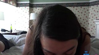 Brunette hookup amateur blowjob and dirtytalk sexdate