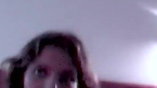Shaved Slut Gets Cum Tits
