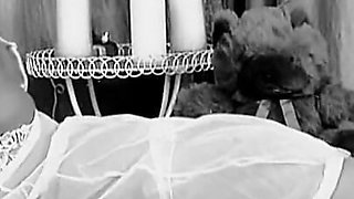 Classic Cute Teen Oley Lingerie Striptease in Bedroom