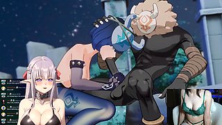 Responding to cursed Genshin Influence Anime porn - Yelan & Hilichurls having joy