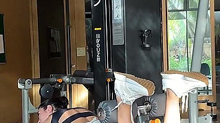 Gym Workout in Sexy Top and Tight Shorts