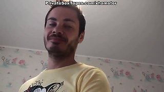 Hot amateur in pantyhose in dildo and hard cock fuck