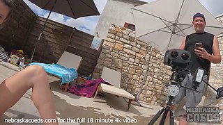 Sofie And Josie Get Wet And Tease Each Other Naked In Cold Water At A Private Pool