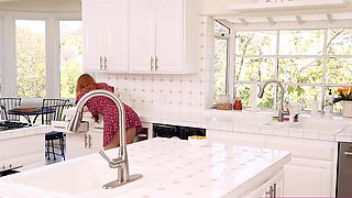 Insecure stepmom comforted by stepson