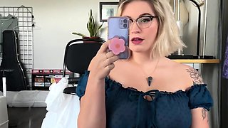 Big Boobed Blonde Masturbates With A Dildo In The Bathroom
