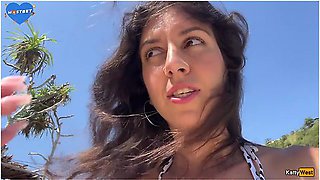 Walking With Hot Cum On My Face On A Public Beach Full Of People - Cumwalk - Katty West