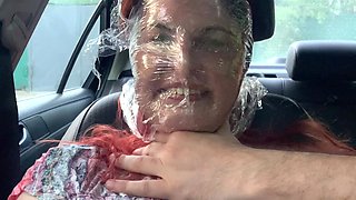 Plastic Wrap Breathplay in Car Outdoor