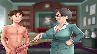 Scorching hot gamer babe plays Summertime Saga uncensored