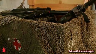 Big melons blond bound and rough copulated