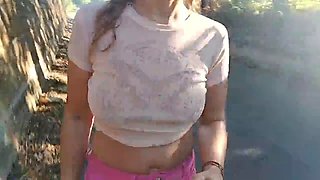 HottPussyTits Flashes Pussy And Tits In Public Street Piss