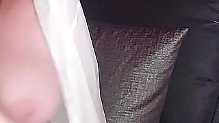 Granny Slut in Shiny Boots Teases Massive Tits Exposed