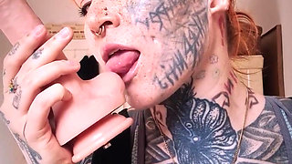 Blowjob on a Realistic Dildo