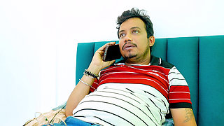 Indian desi threesome step brother made his step sister have hardcore sex with friend in hotel video