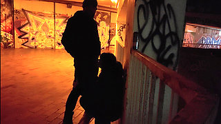 Whore degraded in parking garage