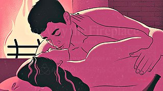 British ASMR Hentai: Romantic Boyfriend Fuck by Fireplace with Fingering