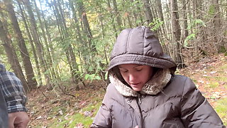 Creampie Fucking in the woods with Blowjob