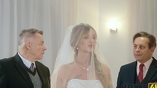 Newly wedded bride Olivia Sparkle gives head and gets fucked