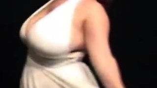 Big-Titted BBW Strips Out of Her White Dress
