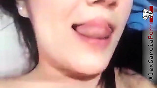 Slim Mexican Woman Masturbating with a Vibrator Alone at Home.