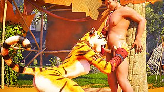 Outdoor anal, furry animation, pussy licking