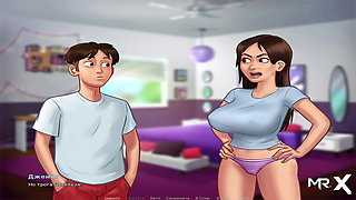 SummertimeSaga - Jerking Off On Parents Bed With Mature Woma