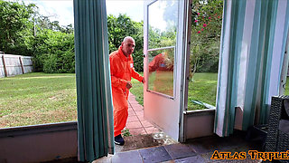 Slutty MILF Cop Catches Escaped Prisoner Then Fucks Him